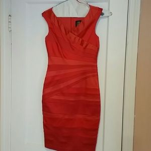 Beautiful red satin dress.